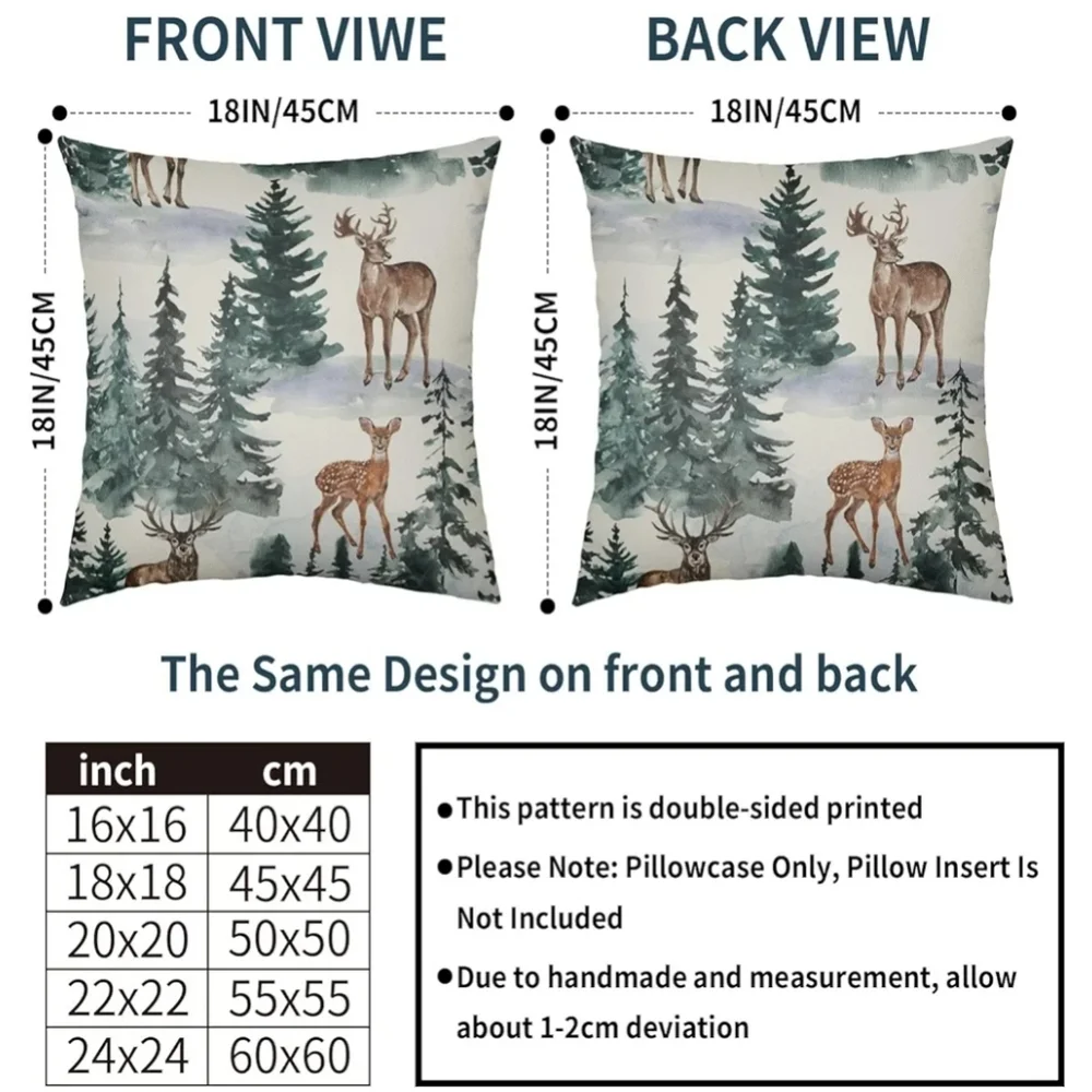 Holiday Deer Print Pillow Covers & Velvet Ribbon Bundle 6 X 18yds